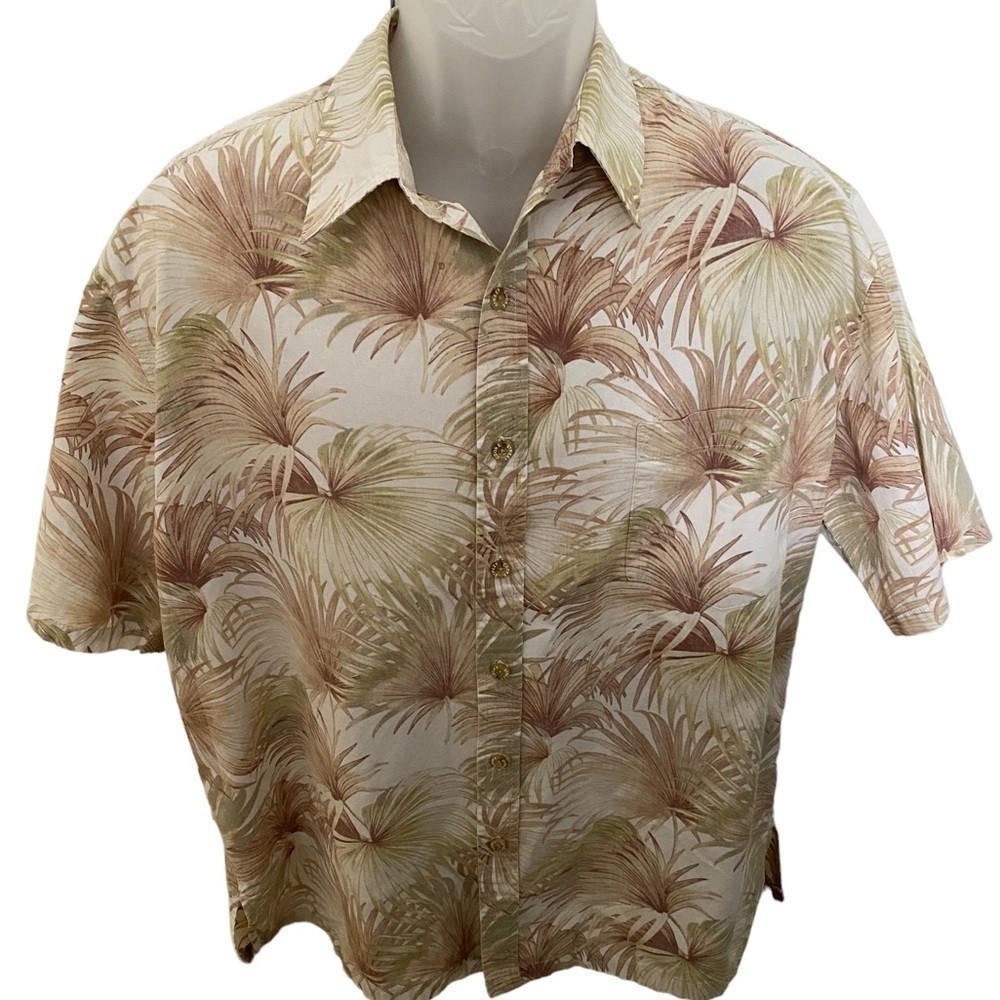 COOKE STREET Reverse Print Aloha Hawaiian Floral Tropical Shirt Men L Large
